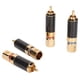 thumbnail image 4 of 4 Uds conector de sonido RCA fibra de carbono chapado en oro resistencia a la oxidación cabezal de soldadura de alambre no magnético tapones de sonido RCA HiFi, 4 of 5