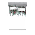 thumbnail image 2 of Ambesonne Christmas Fitted Sheet & Pillow Sham Set, Stars Berries Xmas, Twinxl, Green Red, 2 of 3