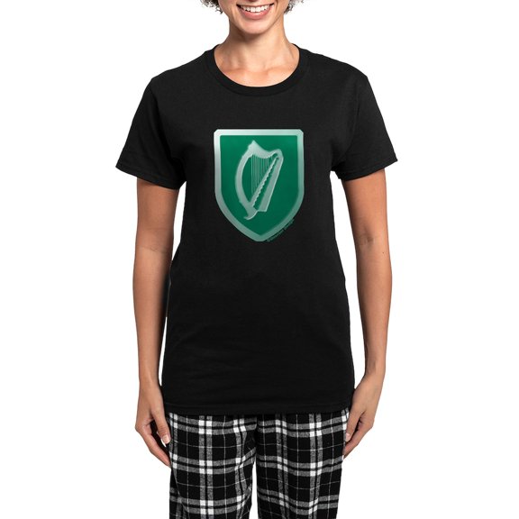 CafePress - IE Gaelic Harp Ireland/Eire Women's Dark Pajamas - Women's Short Sleeve Print T-Shirt and Pants Dark Cotton Pajama Set