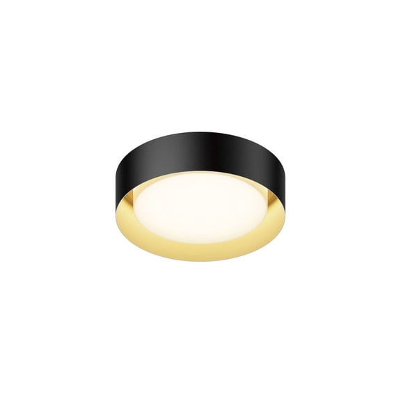 20W 1 Led Flush Mount-3.5 Inches Tall And 13 Inches Wide-Black/Gold Finish Et2 Lighting E51010-Bkgld