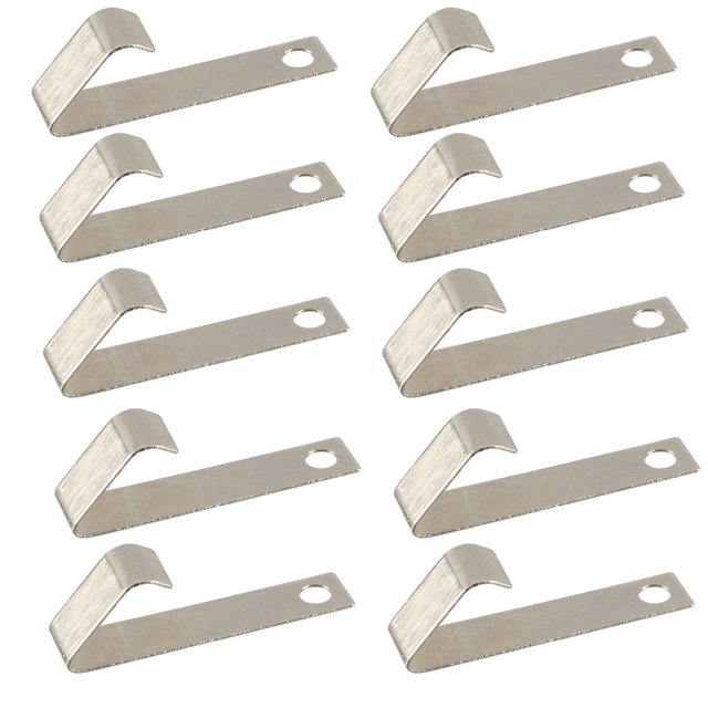 Unique Bargains 10Pcs Silver Tone Metal AA/A/CR2/9V Battery Positive Negative Contact Plate