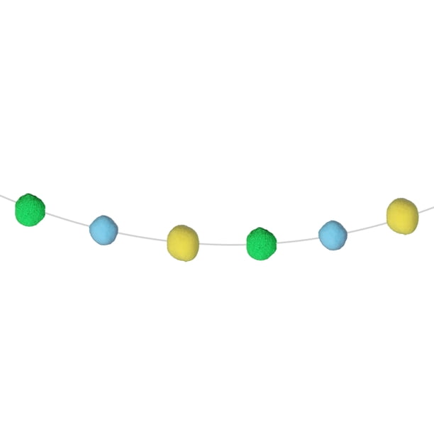 Yuarrent Bandera blanca de la decoración de los 6.5ft para la fiesta de cumpleaños personalizada de la bandera Kits de decoración para fiestas Azul Amarillo Verde 6.5 pies
