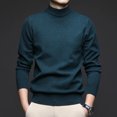 thumbnail image 2 of Otoño 2024 Nuevo suéter elástico ajustado de color sólido de cuello medio alto para hombres Camisa de fondo para jóvenes y de mediana edad, 2 of 5