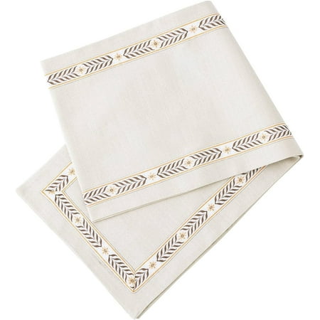 

UMMH Vintage Table Runner Rectangle Farmhouse Rural Table Décor Washable Stain Proof Heat Resistant Banquets Decorations for Birthday Party-Rice color-32.5×220cm(13×87inch)