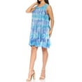 thumbnail image 3 of Sakkas Marta Women's Casual Summer Tie Dye Flowy Boho Maxi Sleeveless Dress Loose - 362107-Turq - One Size, 3 of 5