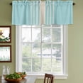 thumbnail image 3 of Aqua Beige Striped Curtain Valances for Windows, Kitchen Valance Window Treatments Panel 2 Pack, Modern Farmhouse Retro Lines Rod Pocket Short Curtains for Bathroom Bedroom 60 x 18 Inch, 3 of 8