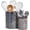Speckled Bluish Purple, variant on Ceramic Utensil Holder Set of 2, Large Countertop Kitchen Utensil Crocks 7.25" & 5.25", Reactive Glaze, Non-Slip Textured Design, Speckled Black Purple