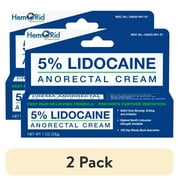 (2 pack) HemRid Maximum Strength Lidocaine Cream for Pain Relief. Fast-Acting Hemorrhoid Treatment Cream with 5% Lidocaine.