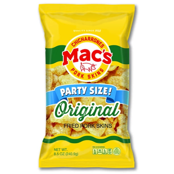 Mac's Original Pork Skins Party Size!, 8.5 Oz.