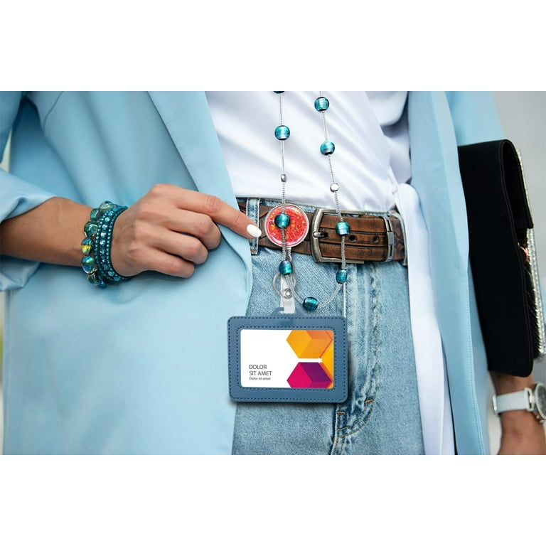 Boutilon Retractable Badge Holder, Badge Reels,Lightweight Plastic Badge  Reel Card Holder Backing Belt Clip for Nurse,Volunteer,Teacher,Student(4  Pack