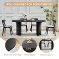 thumbnail image 6 of Weselon 70.8" Oval Wood Dining Table for 4-6, Modern Farmhouse Kitchen Table for Dining Room with Semi-Circular Legs, Black, 6 of 9