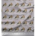 thumbnail image 1 of Soimoi Cotton Voile Fabric Stripe & Basset Hound Dog Decor Fabric Printed Yard 56 Inch Wide, 1 of 1