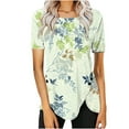 thumbnail image 2 of Itsame Short Sleeved Undershirt Tops for Womens Shirt Printed Round Neck Button T-Shirt Blouses Multicolor Size S, 2 of 5