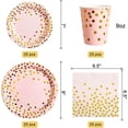 thumbnail image 3 of Pink and Gold Party Supplies Disposable Dinnerware Set Serves 25 Gold Dots on Pink Paper Plates Cups and Napkins, Gold Plastic Knives Spoons Forks fo, 3 of 4