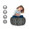 thumbnail image 2 of Charcoal Grey Storage Toy Bag Chair, Continuing Pattern of Baroque Inspired Elements in Rhombus Collaboration, Stuffed Animal Organizer Washable Bag, Large Size, Dimgray, by Ambesonne, 2 of 3