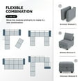 thumbnail image 4 of HONBAY Modular Sectional Sleeper Couch with Reversible Storage Chaises 4-Seat Couch, Bluish Grey, 4 of 7