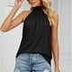 thumbnail image 1 of Camiseta Mujer Casual Tee Halter Color sólido Lace Up Lady Vest Top Moda Streetwear (Negro M) Cgtredaw para Mujer Negro T M, 1 of 7