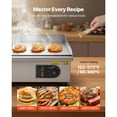 thumbnail image 4 of KFFKFF Commercial Electric Griddle, 21.06 x 11.81 inch, 1750W, Adjustable Temperature Range 122-570°F, Stainless Steel Construction, Half Grooved and Half Flat Surface, Includes 2 Spatulas, 4 of 9