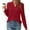 Wine, variant on SNKSDGM Casual Easter Shirts Tops for Women Work Out Women's Solid Color V Neck Long Sleeve Blouse with Ruffled Shoulder Casual Stylish Fall Winter Top Spring Tops for Women 2025 Trendy Dressy