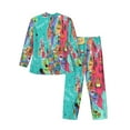 thumbnail image 2 of Bingfone Men'S Pajama Set 2 Piece Loungewear Pjs, Long Sleeve With Pajama Pants-Cartoon Map Of Europe, 2 of 9