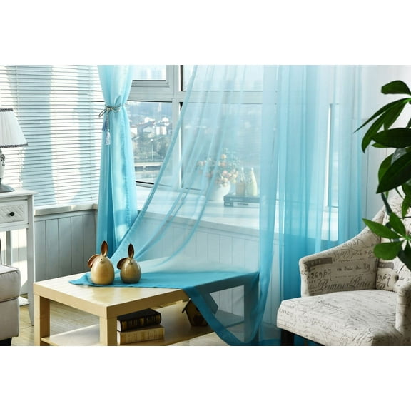 Vikakiooze Valances Tulle Voile Door Window Curtain Drape Panel Sheer Scarf Divider Dec