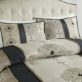 thumbnail image 4 of Madison Park Medallion Queen Jacquard Comforter Set Traditional Bedding Tan Taupe Black Adult, 4 of 13