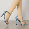 thumbnail image 2 of Sandalias De Tacón De Aguja Allegra K Tiras Fiesta Azul 41, 2 of 7