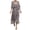 A-Gray, variant on Women's V Neck Wrap Dress Casual Solid Color Waitst Cincing Lace Up Irregular Long Dress A-Black