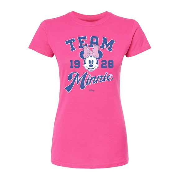 Disney - Team Minnie- Juniors Fitted Short Sleeve Graphic T-Shirt
