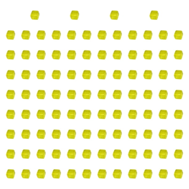 100 bloques de cubos acrílicos, bloques de construcción educativos de seis lados, juego de mesa de aprendizaje, juguetes de entrenamiento sensorial amarillo