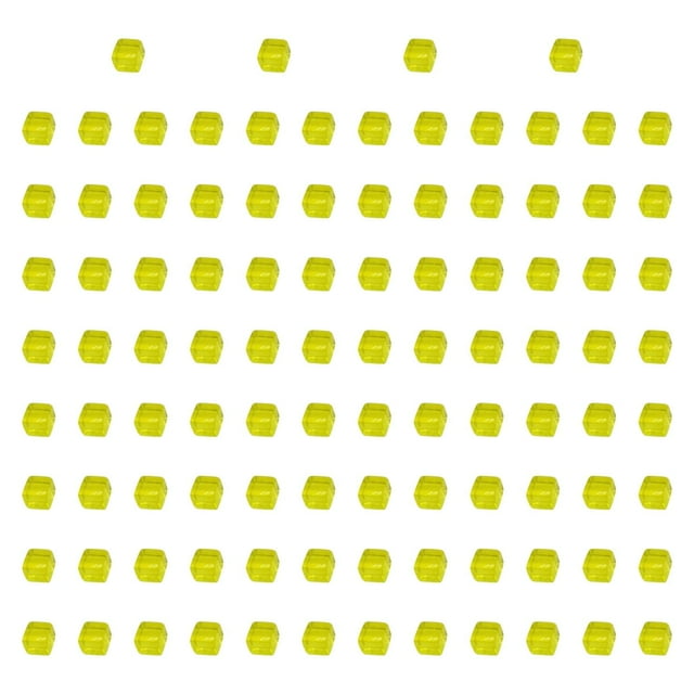 Milaget 100Pcs Acrylic Cubes Blocks, Building Blocks Educational Six Sided Learning Board Game, Sensory Training Toys for Imagination yellow
