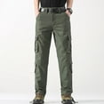 thumbnail image 2 of Icvfdpl Cargo Pants For Men Straight Leg Outdoor With Multiple Pockets Loose Work Casual Trousers Leisure Man Clothing Green 31, 2 of 6