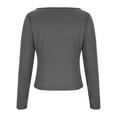 thumbnail image 2 of Jalioing Women's Slim Tops Solid Color Long Sleeve Crew Neck Trendy Basic Tees Tops Fashion Shirts Outfits, 2 of 5