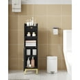 thumbnail image 4 of Bathroom Storage Cabinet, Small Corner Floor Cabinet with Door and Shelves, for Small Spaces, Black, 4 of 9