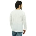 thumbnail image 5 of Atasi Men's White Short Kurta Round Keyhole Neck Cotton Tunic Shirt-Small, 5 of 7