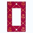 thumbnail image 5 of Metal Light Switch Plate Cover Elegant Yellow Tufted Rose Burgundy Damask DAM080, 5 of 13