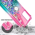 thumbnail image 3 of Compatible with Motorola Moto G Power 5G 2024 Case with Tempered Glass Screen Protector, Ring Holder/Wrist Strap, Nagebee Glitter Liquid Floating Waterfall Cute Phone Cover (Pink/Aqua), 3 of 6