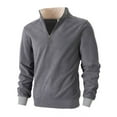 thumbnail image 5 of Bixock Casual Top for Mens,Half Zip Top for Men,Men Casual Tops Solid Color Long Sleeve Stand Collar Full Zip Front Pocket Pullover Tops, 5 of 5