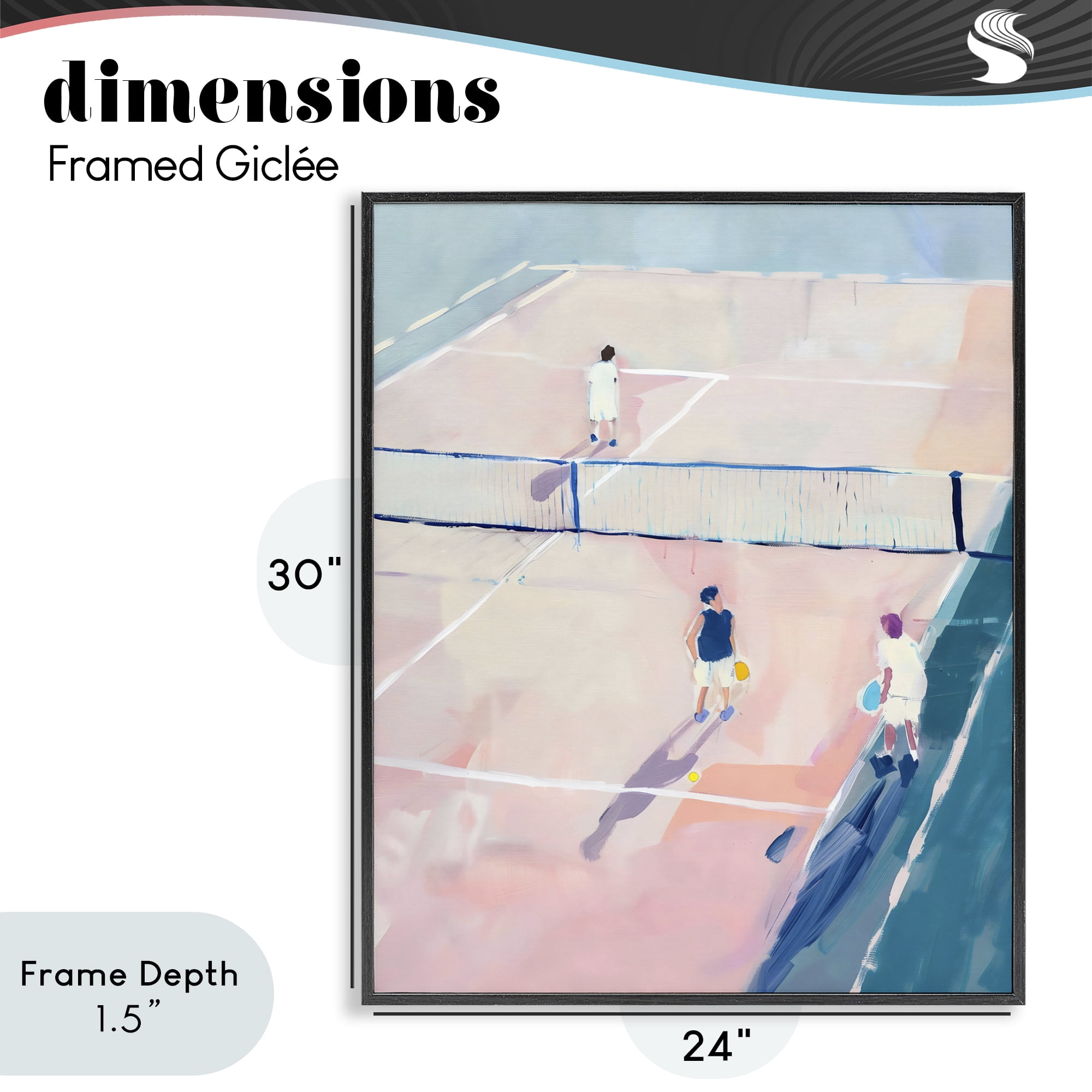 Stupell Industries Summer Game of Tennis Black Framed Giclee Art, design by The Prints Vibe