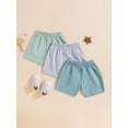 thumbnail image 3 of Bagilaanoe 3 Packs Toddler Baby Boys Girls Summer Shorts Solid Color Elastic Drawstring Short Pants 3M 6M 12M 18M 24M 3T Infant Casual Clothes, 3 of 6