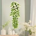 thumbnail image 1 of Hanging Flowers Artificial Violet Flower Wall Wisteria Basket Hanging Garland Flowers Fake Silk Orchid, 1 of 6