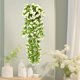 thumbnail image 2 of Flores artificiales de glicinia colgantes, orquídea violeta de seda, ajo, cesta de pared, decoración, enredadera floral artificial para el hogar, jardín, boda, fiesta, decoración interior y exterior,, 2 of 6