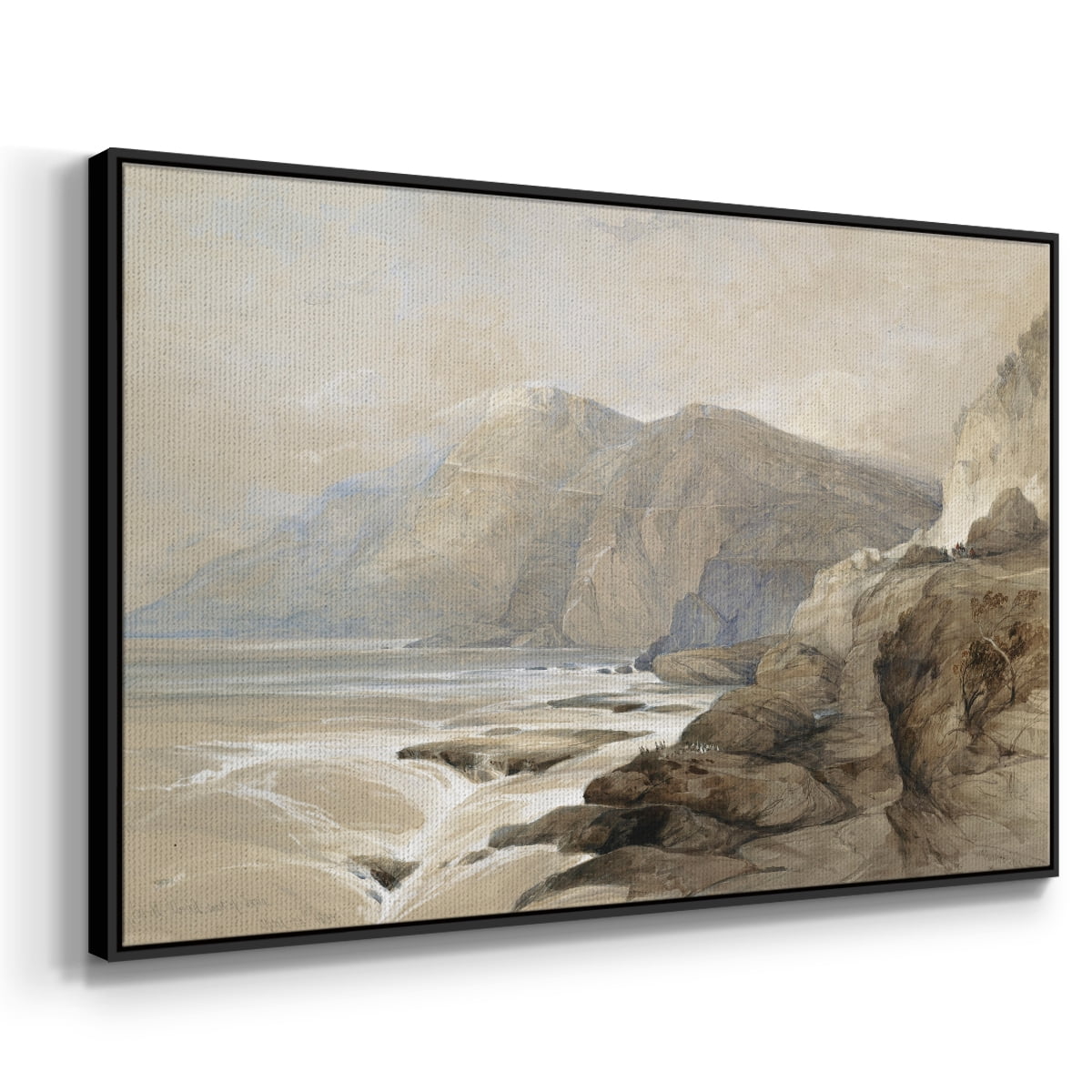 Vintage Landscape-MXV By Wexford Home Framed in Black Wood Gallery Wrapped Canvas 25 in. x 37 in.