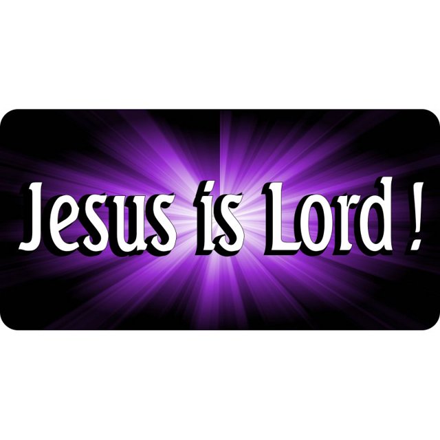 Jesus Is Lord Purple Photo License Plate