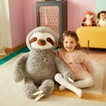 thumbnail image 4 of IKASA Giant Sloth Stuffed Animal Plush Toy,Large Jumbo 30" Gray Huge Cute Soft Toys,Big Size Fluffy Plushy Fat Oversized Plushie,Gifts for Kids Girls Boys Girlfriend Children, 4 of 5