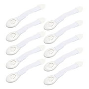 White Cabinet Locks Pitch 130mm Childproof Cabinet Latch Hook and Loop for Kitchen Bathroom Storage Doors 10PCS