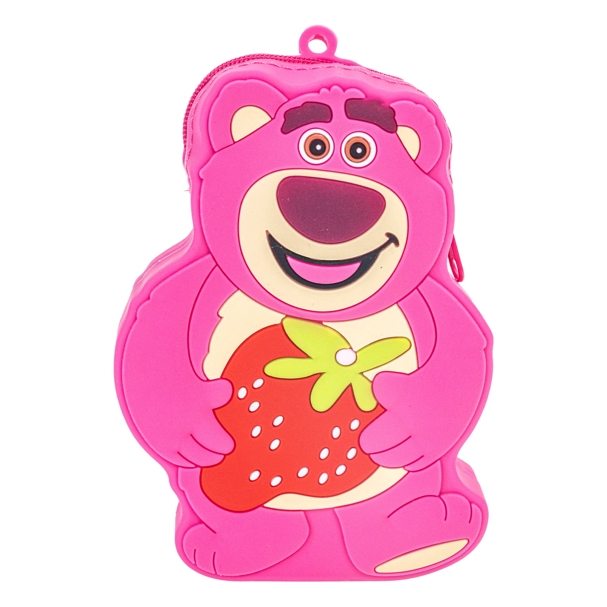 Toy Story Lotso Lip Gloss Set with Silicone Character Bag, Kids Ages 3+, 4 Pieces