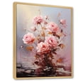 thumbnail image 2 of Designart "Pink love Roses Bouquet" Floral Floater Framed Wall Art Living Room, 2 of 7