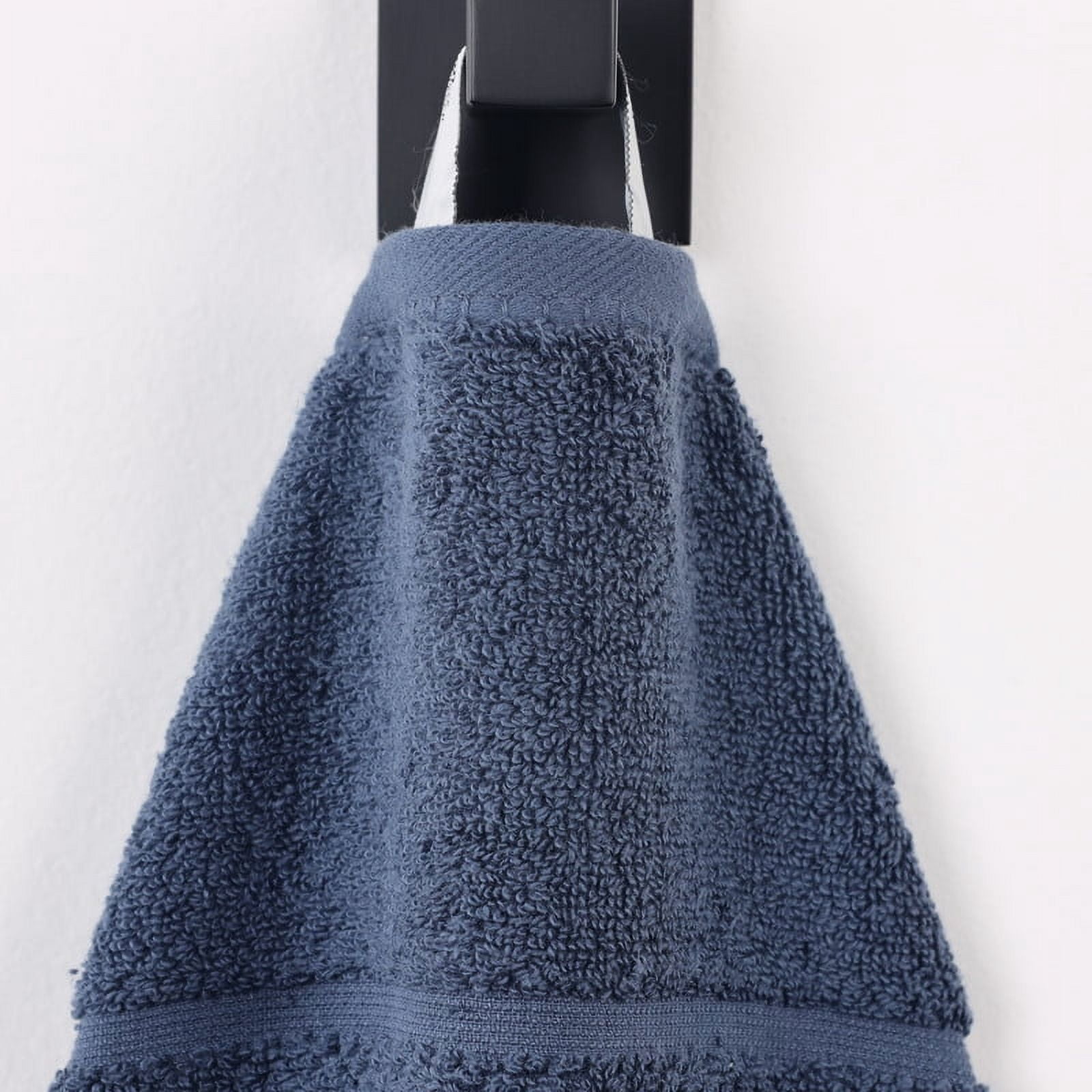 Superior Mile Smart Twist Cotton Medium Weight 6 Piece Towel Set, Ultra Absorbant Towels, Navy Blue