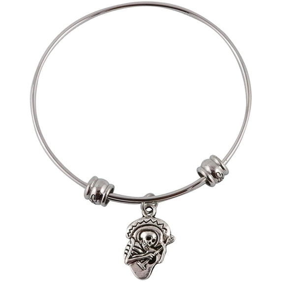 Emerald Park Jewelry Skeleton in Sombrero Playing Guitar Fancy Bangle